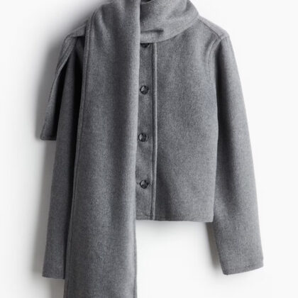 Tapado De Paño H&M Con Bufanda