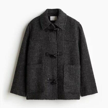 Tapado De Paño H&M Gris Oscuro