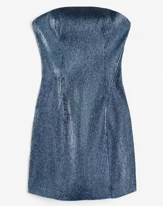 Vestido Strapless H&M Brillante Mujer