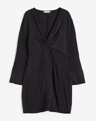 Vestido Texturizado H&M Manga Larga Mujer