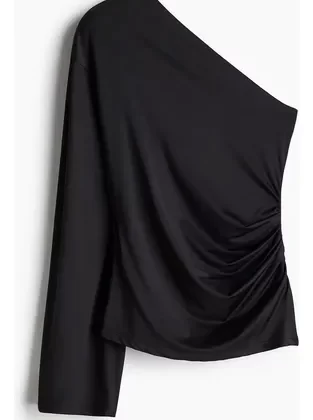 H&m Top Drapeado Asimétrico Mujer