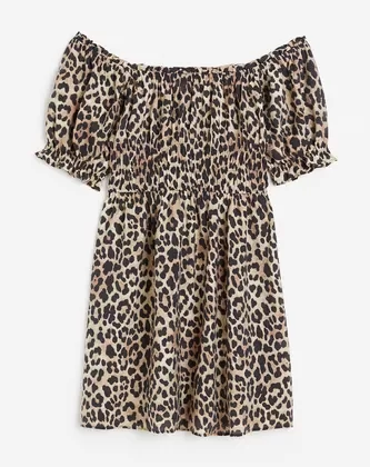 Vestido H&M Corto Strapless Off-the-shoulder Mujer