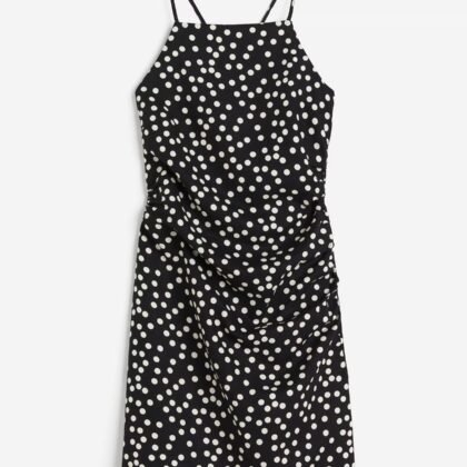 Vestido Drapeado H&M Estampa Lunares Mujer